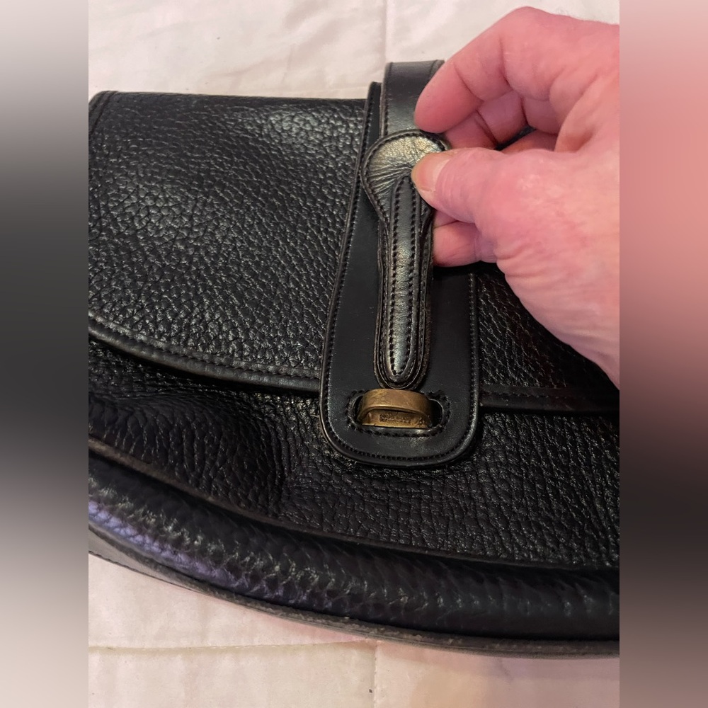 DOONEY & BOURKE Vintage Gianni Valanti Black Pebble Leather Crossbody/Saddle Bag - Picture 5 of 11